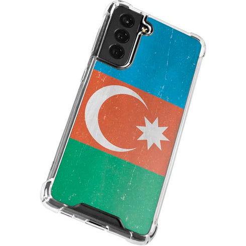 Azerbaijan Flag Distressed Galaxy S22 Plus Clear Case